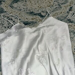 Vintage floral dainty Elegant White Slip nightie size medium